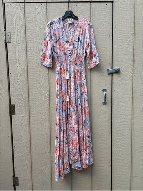 Jaase Floral Button detail front Maxi Dress